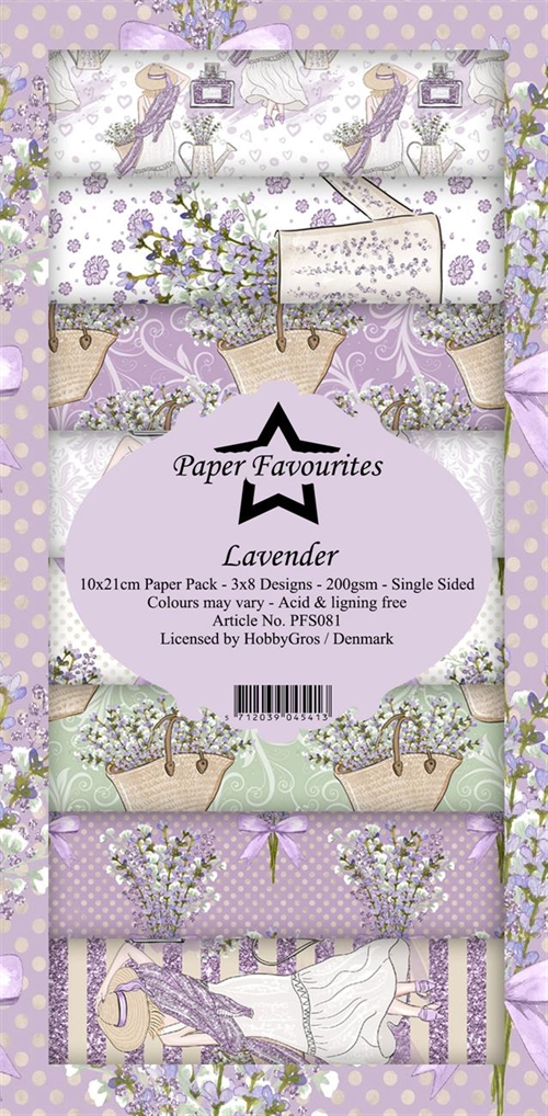  Paper Favourites slimcard Lavender 3x8 design 10x21cm 200g